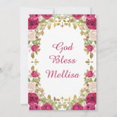 Invitation Rose rose Fille Florale Mexicaine Fête Anniversair (Dos)