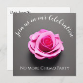 Invitation Rose rose Fin du traitement Cancer du sein (Devant / Derrière)