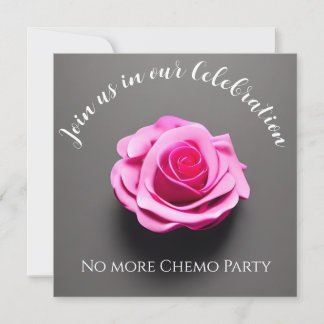 Invitation Rose rose Fin du traitement Cancer du sein