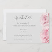 Invitation Rose Rose Fleur Gris Floral Enregistrer La Date Ma (Devant)