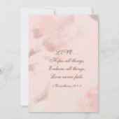 Invitation Rose rose Floral Aquarelle Mariage chrétien (Dos)