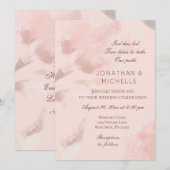 Invitation Rose rose Floral Aquarelle Mariage chrétien (Devant / Derrière)