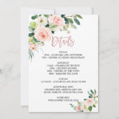 Invitation Rose rose Floral Gold Bachelorette Weekend Party (Dos)