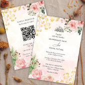 Invitation Rose rose Floral musulman Mariage islamique