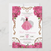 Invitation Rose rose Floral Ouest Charra Quinceañera (Devant)