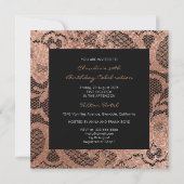 Invitation Rose rose Foxier Blush Golden Lace Black Event VIP (Devant)