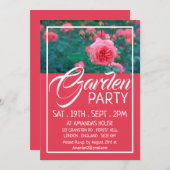 Invitation Rose rose, Garden Party (Devant / Derrière)