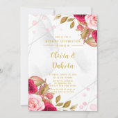 Invitation Rose rose Géométrique Encre d'alcool Élégant maria (Devant)