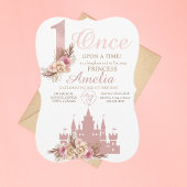 Invitation Rose Rose Gold Castle Princess 1er anniversaire