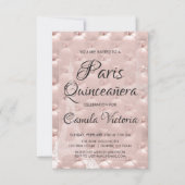 Invitation Rose Rose Gold Paris Quinceañera (Devant)