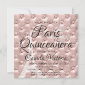 Invitation Rose Rose Gold Paris Quinceañera (Devant)