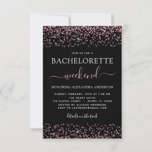 Invitation Rose Rose Gold Parties scintillant Bachelorette We