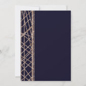 Invitation Rose Rose Gold Parties scintillant & Blue Glam fêt (Dos)