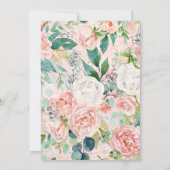 Invitation Rose Rose Gold Princesse Floral Sweet 16 Anniversa (Dos)