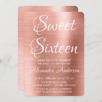 Rose Rose Gold Sweet sixteen moderne fête d'annive