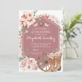 Invitation Rose Rose Gold Western Charra Quinceañera (Debout devant)