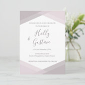Invitation Rose rose gris blanc Hexagon moderne chic Mariage (Debout devant)