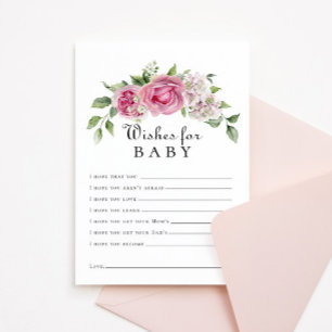 Invitation Rose Rose Hydrangea Arc Floral Voeux pour bébé