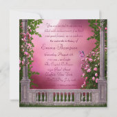 Invitation Rose Rose Jardin Rose Doux rose 16 Partie (Dos)