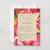 Invitation Rose rose mariage aquarelle art rustique (Devant)
