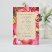Invitation Rose rose mariage aquarelle art rustique (Debout devant)