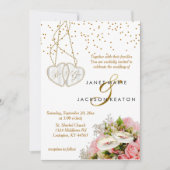 Invitation Rose rose Mariage Floral (Devant)