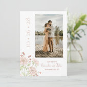 Invitation Rose rose mariage moderne rose saumonée Enregistre (Debout devant)