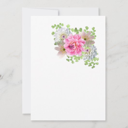 Invitation Rose rose Mariage ovale (Dos)