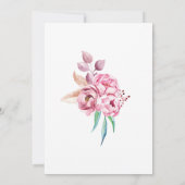 Invitation Rose rose mignonne or Floral Premier anniversaire  (Dos)