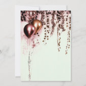 Invitation Rose rose Mince Lumières or Baby shower rustique (Dos)