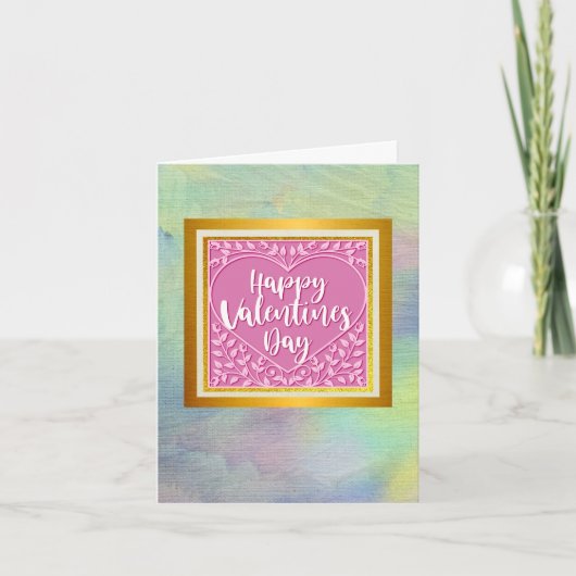 Invitation Rose rose moderne Coeur floral Romantique Valentin (Devant)