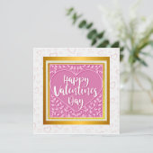 Invitation Rose rose moderne Coeur floral Romantique Valentin (Debout devant)