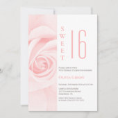 Invitation Rose rose moderne Douce 16 Anniversaire (Devant)