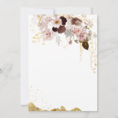 Invitation Rose rose & or Floral Fête des mariées élégante (Dos)