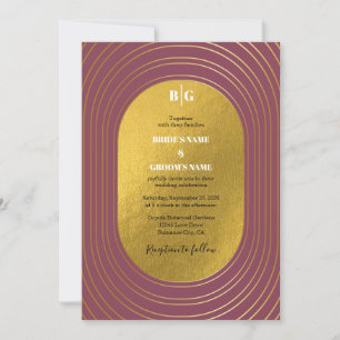Invitation Rose rose & or moderne minimaliste Arch Mariage