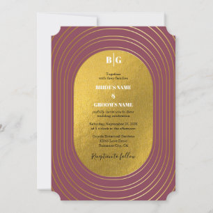 Invitation Rose rose & or moderne minimaliste Arch Mariage