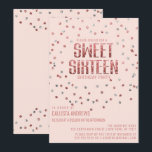 Invitation Rose Rose Or Parties scintillant Argent Confetti S<br><div class="desc">Cette invitation élégante et chic à la fête d'anniversaire en sweet sixteen est le design parfait pour votre jeune adolescente. Il présente un confetti en or brillant et en parties scintillant argentée imbibée d'un simple arrière - plan rose vif avec une typographie de parties scintillant en or rose assortie. C'est...</div>