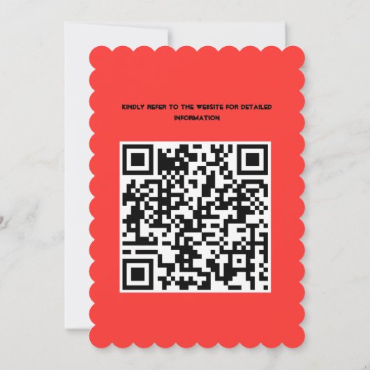 Invitation Rose rose orange Motif  QR Code Mariage (Dos)