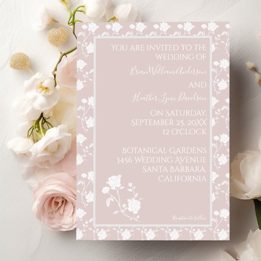 Invitation Rose rose pâle