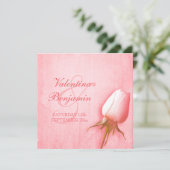 Invitation Rose rose pâle buse mariage carré (Debout devant)