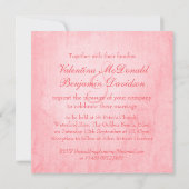 Invitation Rose rose pâle buse mariage carré (Dos)