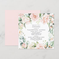 Rose rose pâle Carré Floral Quinceanera