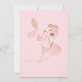 Invitation Rose rose pâle Chic Mariage floral d'été (Dos)