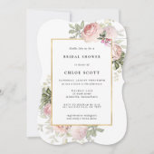 Invitation Rose rose pâle Fête des mariées florale (Devant)