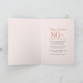 Invitation Rose rose pâle Fleur 80e anniversaire (Intérieur)