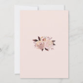 Invitation Rose rose pâle Mariage de fleurs (Dos)