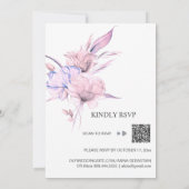 Invitation *~* Rose rose pâle rose floral RSVP AR15 QR MARIAG (Dos)