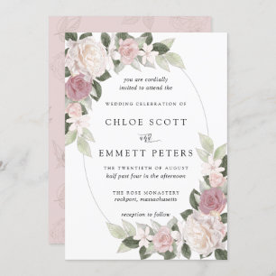 Invitation Rose rose pâle Rose Mariage Floral