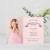 Invitation Rose rose Parties scintillant & Coeurs Anniversair (Debout devant)