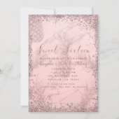 Invitation Rose Rose Parties scintillant Or Ananas Douce 16 P (Devant)